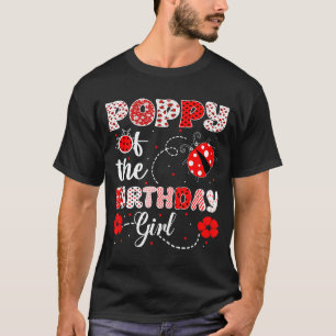 T-shirt Coquelicot de la fille d'anniversaire - coccinelle