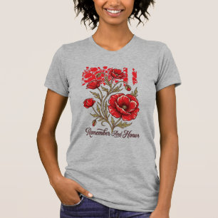 T-shirt Coquelicot Se souvenir et honorer Vintage Memorial