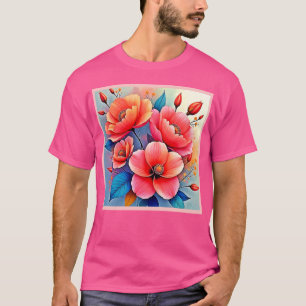 T-shirt Coquelicots Élégants : Art de la Nature Radiante