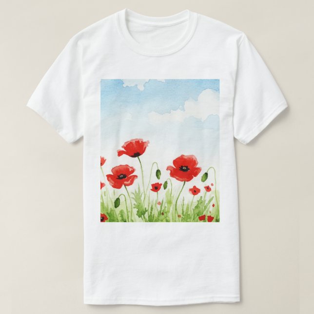 T-shirt Coquelicots rouges (Design devant)