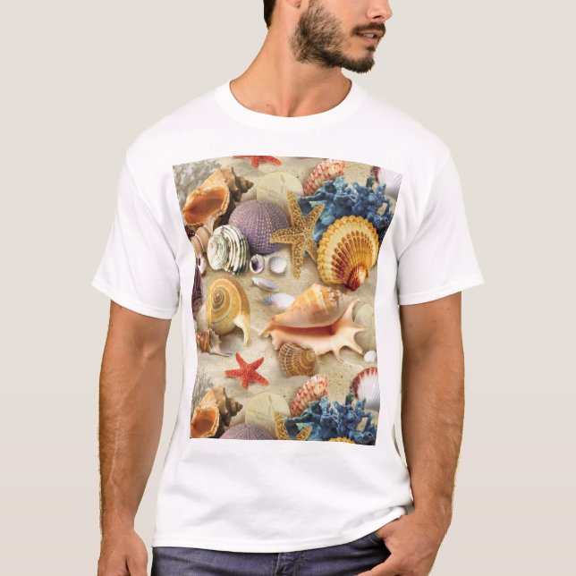 T-shirt Coques de mer sur la plage (Devant)