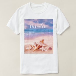 T-shirt Coques de plage de Paradise Sea
