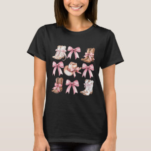 T-shirt Coquette Bottes De Femme Avec Vaches Roses Esthéti
