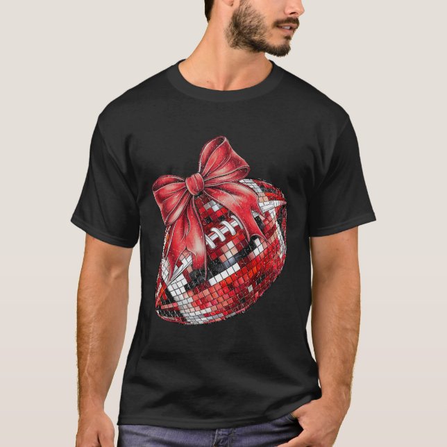 T-shirt Coquette Bow American Football Jour Thanksgiving (Devant)