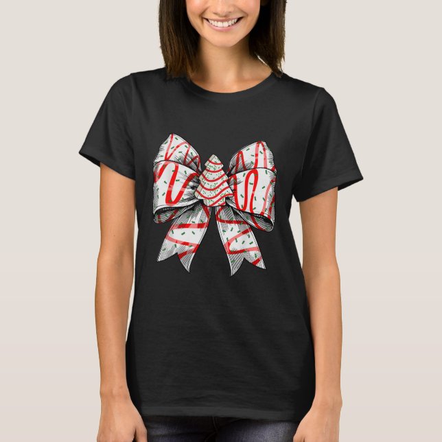 T-shirt Coquette Bow Christmas Tree Cake Christmas Vibes G (Devant)