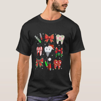 T-shirt Coquette Bow Dental Christmas Dentiste Dental Hygi