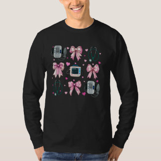 T-shirt Coquette Bow Emergency Nurse ER Nurse Pink Mom Gir