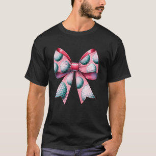 T-shirt Coquette Bow Golf Ball Motif Mères Day Pink Ri