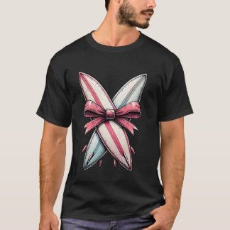 T-shirt Coquette Bow Surfing Fête des Mères Surfboardeuse
