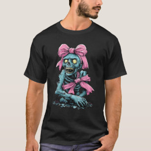 T-shirt Coquette Bow Zombie Éffrayant Halloween Maman Mère