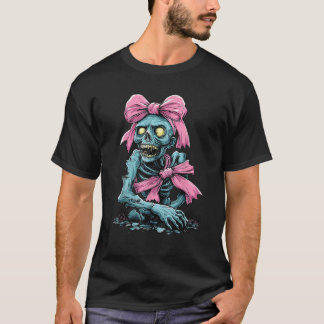 T-shirt Coquette Bow Zombie Éffrayant Halloween Maman Mère
