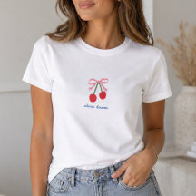 T-Shirt | Coquette Cerise à Nœud Graphique Mignon