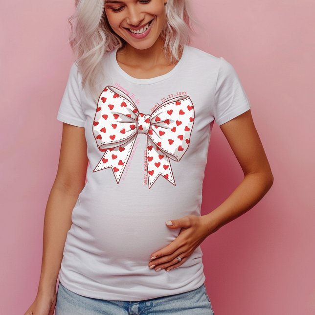 T-shirt Coquette Chérie Bow Maman à être, grossesse (Coquette Sweetheart Bow Mommy to-be T-Shirt)