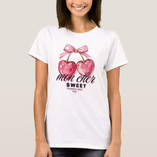 T-shirt Coquette Cherries Pink Red 