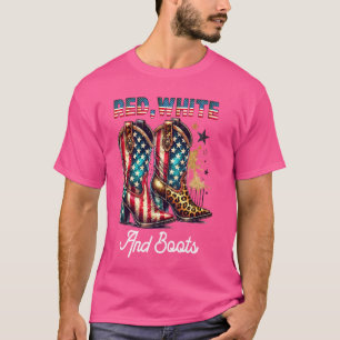 T-shirt Coquette coquette cow-girl blanche rouge 4e de J