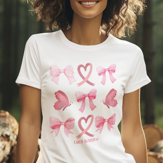 T-shirt Coquette de sensibilisation au cancer Pink Ribbon  (Créateur téléchargé)