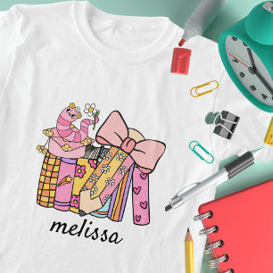 T-shirt Coquette du livre de crayon rose Super rétro
