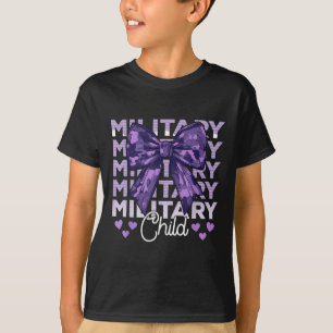 T-shirt Coquette Enfant Militaire Bow Purple Up Camo Kids
