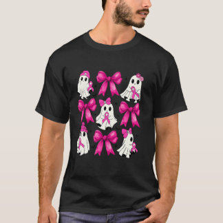 T-shirt Coquette Fantôme Migné Vaches Ruban Rose Cancer du