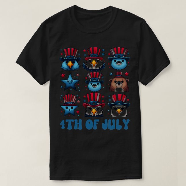 T-shirt Coquette Feu d'artifice Fête de l'Indépendance Bow (Design devant)