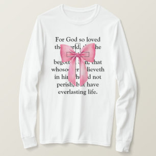 T-shirt Coquette Pink Bible Verse Cross Sweatshirt