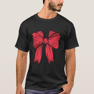 T-shirt Coquette rose Bow Coeurs rouges Jeune Fille Femmes