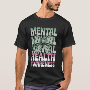 T-shirt Coquette verte Bow Sensibilisation à la santé ment