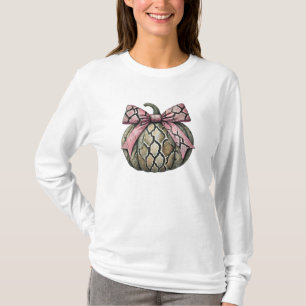 T-shirt Coquettish Halloween Serpent à peau Citrouille ros