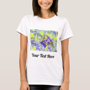 T-shirt Coquillage bleu mer violet aquarelle peinture