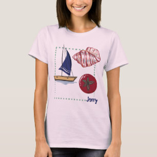 T-shirt Coquillages et tomates nautiques personnalisés