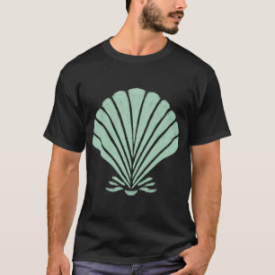 T-shirt Coquille de mer verte pastel, Art d'été méditerran