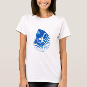 T-shirt Coquille de Nautilus - bleu cobalt et blanc