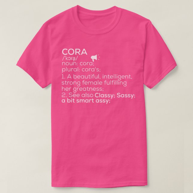 T-shirt Cora Name Cora Definition Cora Femme Name Cora Me (Design devant)