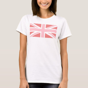 T-shirt Corail clair et Union Jack rose