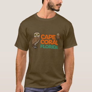 T-shirt Corail de cap creusant des hiboux