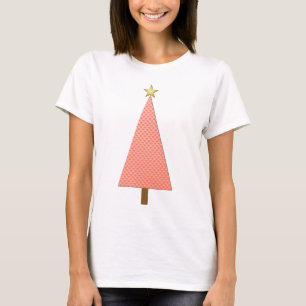 T-shirt Coral polka dot moderne sapin de Noël