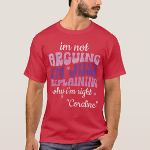 T-shirt Coraline Prénom Fille Groovy 70s 80s Personnalis