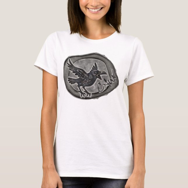 T-shirt Corbeau Crow Rabe appelle CAW ! (Devant)