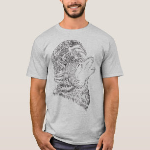 T-shirt corbeau et loup