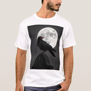 T-shirt Corbeau et Pleine lune énigmatique - Charbon mysti