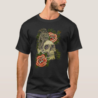 T-shirt Corbeau et Roses Classique