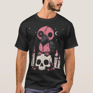 T-shirt Corbeau gothique kawaii pastel effrayant mignon