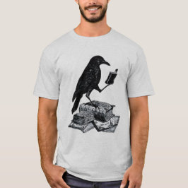 T-shirt Corbeau magique avec des livres académiques