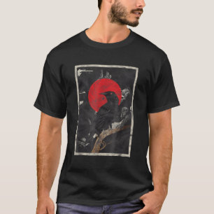 T-shirt Corbeau noir corbeau rouge lune