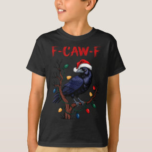 T-shirt Corbeau Noir, F-caw-f Meme Oiseau Noir Avec Chapea