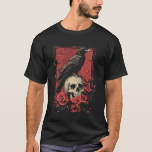 T-shirt Corbeau Y2K Grunge Esthétique Oiseau Sombre Gothiq