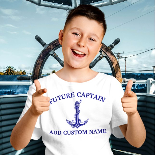 T-shirt Corde d'Ancre nautique vintage Nom du capitaine (Créateur téléchargé)