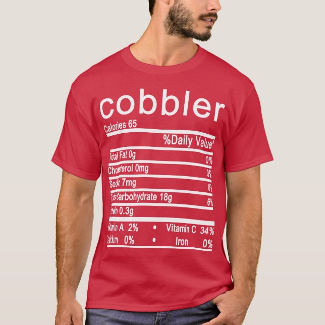 T-shirt cordonnier Nutrition Facts Drôle Thanksgiving (Devant)