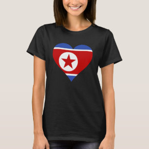 T-shirt Corée du Nord Drapeau Coeur Corée du Nord Dons Amo