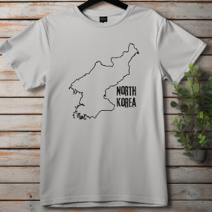 T-shirt Corée du Nord Plan du pays Ligne frontière coréenn